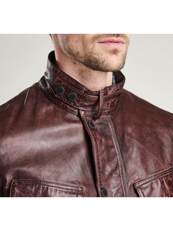 barbour international john leather jacket