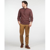 Barbour Sid Half Zip Jumper In Crimson - MKN1331RE99
