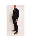 Guide Of London Woven Regular Fit Single Breasted Blazer In Navy Blue