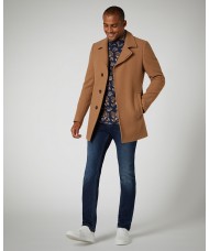 Remus Uomo Tapered fit, Wool-Rich Overcoat In Camel - 90077_56