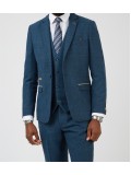 Marc Darcy "Dion" Blue Tweed Check Single Breasted Blazer