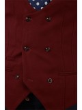 Marc Darcy "Kelvin" Double Breasted Slim Fit Wine Waistcoat