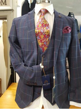 Marc Darcy "Drake" Navy Check blazer