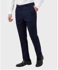 Marc Darcy 'Edinson' - Navy & Wine Check Trousers