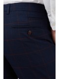 Marc Darcy 'Edinson' - Navy & Wine Check Trousers