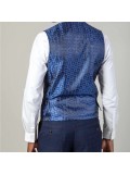 Marc Darcy Single Breasted Edinson Waistcoat In A Navy & Wine Check