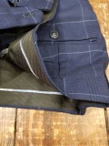 Marc Darcy 'Edinson' - Navy & Sky Blue Check Trousers