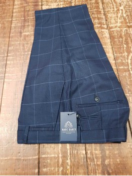 Marc Darcy 'Edinson' - Navy & Sky Blue Check Trousers