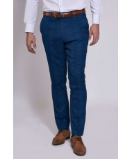 Marc Darcy Jerry Slim Fit Check Trousers In Blue