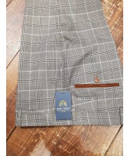 Marc Darcy "Ray" Slim Fit Prince of Wales Check Trousers In Tan