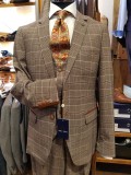 Marc Darcy "Ray" Slim Fit Single Breasted Tan Check Blazer