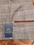 Marc Darcy "Ray" Slim Fit Prince of Wales Check Trousers In Tan