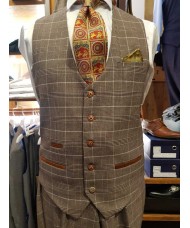 Marc Darcy Single Breasted Ray Waistcoat In Tan