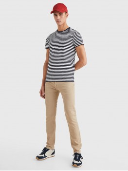 Tommy Hilfiger Stretch Organic Cotton Slim Fit T-Shirt - Navy & White Stripe - MW0MW10800