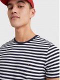 Tommy Hilfiger Stretch Organic Cotton Slim Fit T-Shirt - Navy & White Stripe - MW0MW10800