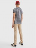 Tommy Hilfiger Stretch Organic Cotton Slim Fit T-Shirt - Navy & White Stripe - MW0MW10800
