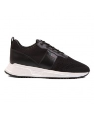 Belvotti  Amarildo Mesh Black Trainers With White Sole