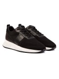 Belvotti  Amarildo Mesh Black Trainers With White Sole