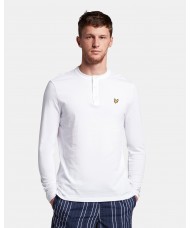 Lyle & Scott Long Sleeve Henley T Shirt In White - TS1606V