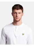 Lyle & Scott Long Sleeve Henley T Shirt In White - TS1606V