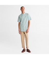Timberland Men's Suncook River Gingham Short-Sleeve Poplin Shirt for Men in Green