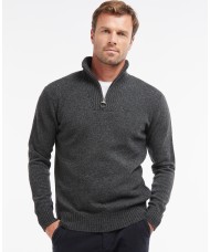 Barbour Lambswool Half Zip Jumper In Charcoal - MKN0339CH51