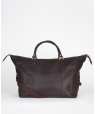 Barbour Medium Leather Travel Explorer Holdall - Chocolate Brown -  UBA0008BR91