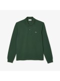 Lacoste Men's Classic Fit L1312 Long Sleeve Polo Shirt In Dark Green SMI