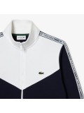 Lacoste Men’s Classic Fit Colourblock Zipped Jogger Sweatshirt In Navy & White - SH5808-00