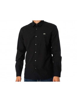 Lacoste Men's Slim Fit Long Sleeve Poplin Shirt In Black - CH5620 00 031