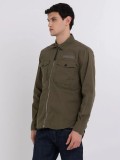 Replay Satin Overshirt with zipper In Dark Olive M4113 .000.84749