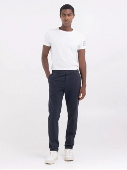 Replay Slim Fit Brad Chino Stretch Gabardine Trousers In Navy Blue - MB9889.000.84249