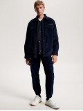 Tommy Hilfiger Logo Archive Fit Courduroy Overshirt In Navy Blue - MW0MW32903DW5