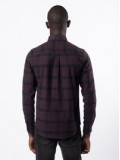 Luke Oxford Long Sleeve Check Shirt In Merlot - M650950