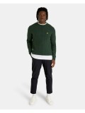 Lyle & Scott Crew Neck Cable Knit Sweater In Dark Green Marl - KN732V