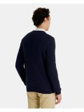 Lyle & Scott Crew Neck Lambswool Blend Sweater In Dark Navy Marl- KN921VF