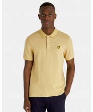 Lyle & Scott Grid Textured Polo Shirt In Khaki - SP1901V