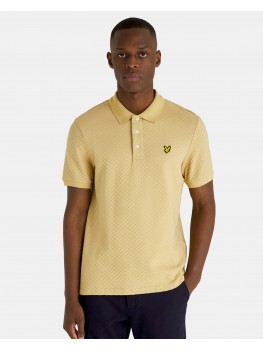 Lyle & Scott Grid Textured Polo Shirt In Khaki - SP1901V