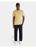 Lyle & Scott Grid Textured Polo Shirt In Khaki - SP1901V