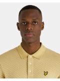 Lyle & Scott Grid Textured Polo Shirt In Khaki - SP1901V