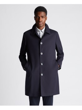 Remus Uomo Regular Fit Showerproof Casual Coat In Navy Blue