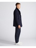 Remus Uomo Tapered fit, Wool-Rich Overcoat In Navy Blue - 90077_78