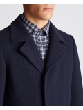 Remus Uomo Tapered fit, Wool-Rich Overcoat In Navy Blue - 90077_78