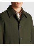 Remus Uomo Relaxed Fit Wool-Blend Tailored Coat In Dark Green 