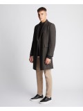 Remus Uomo Herringbone Regular Fit Wool-Mix Tailored Coat In Brown - 90476-47