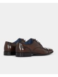 Remus Uomo Leather Derby Shoe In Chocolate Brown - 