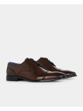 Remus Uomo Leather Derby Shoe In Chocolate Brown - 