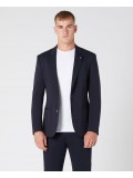Remus Uomo Tapered Fit Cotton Stretch Jersey Jacket In Navy Blue - 4_12347_79