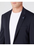 Remus Uomo Tapered Fit Cotton Stretch Jersey Jacket In Navy Blue - 4_12347_79