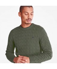 Timberland Phillips Brook Cable-knit Crew Jumper for Men in Olive - TB 0A2CEQU31